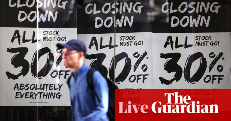UK firms in ‘significant financial distress’ hits record – business live | Business