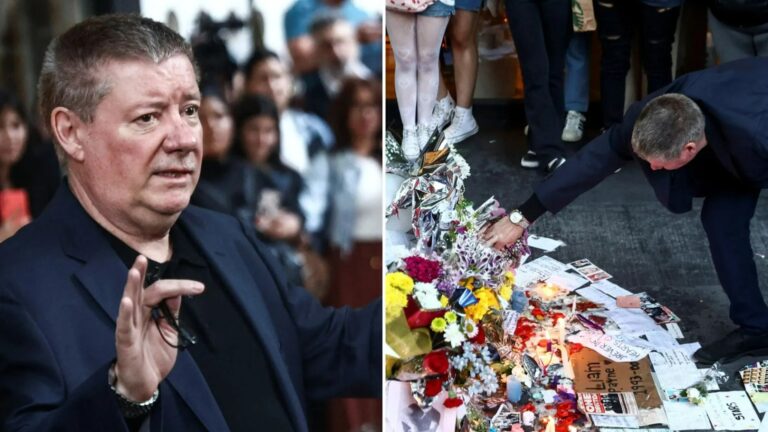 Poignant moment Liam Payne’s dad reads tributes outside of hotel where his son tragically fell to his death