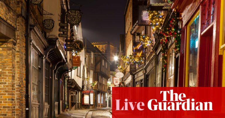 Little festive cheer as British retail sales inch up; borrowing falls in ‘early Christmas present’ for chancellor Reeves – business live | Business