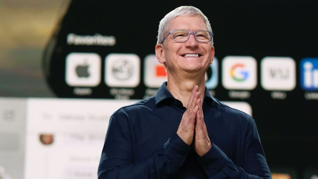 Apple CEO Tim Cook’s total compensation rose 18% to $74.6 million last year