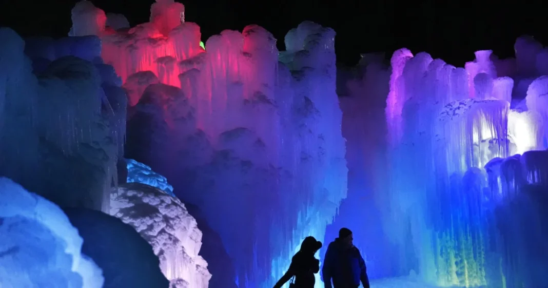 Dazzling Ice Castles Draw Tourists to New Hampshire and Other States