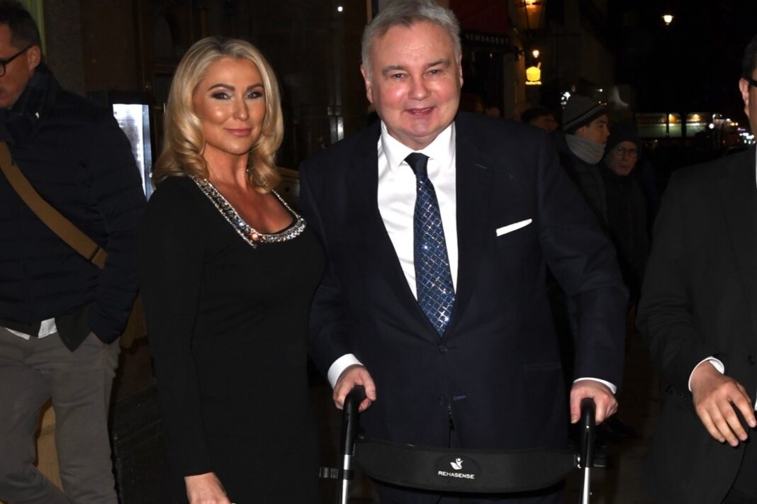 Eamonn Holmes, 65, leans on his walker on glam date night in London with girlfriend Katie Alexander, 43