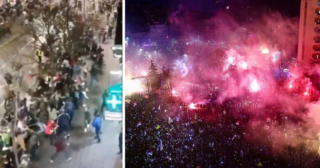 Serbia descends into chaos as protestors brawl with police in horror footage | World | News