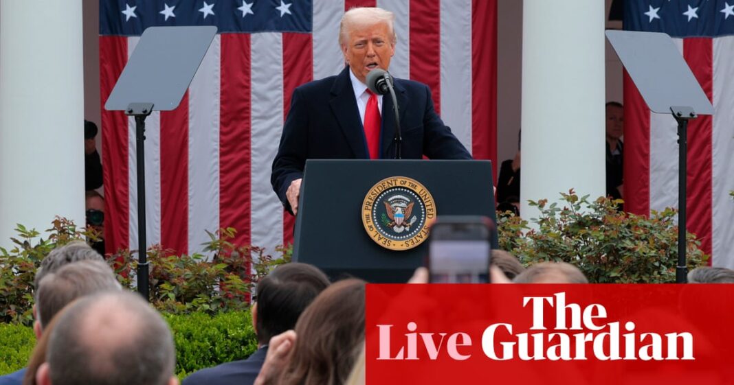 Trump announces ‘reciprocal tariffs on countries throughout the world’ – live | Trump tariffs