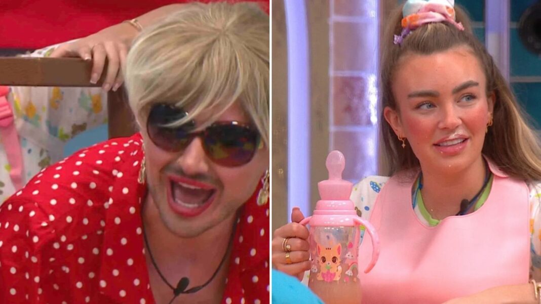 Watch moment CBB’s Danny falls through boxes during hilarious baby task