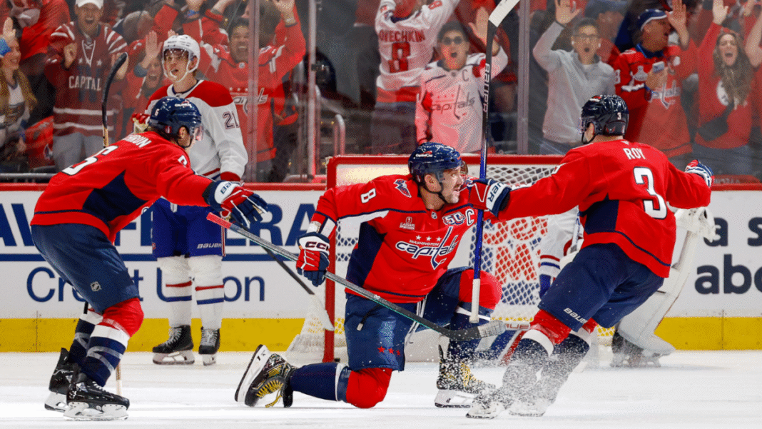 WATCH: Alex Ovechkin scores first playoff overtime goal of career to lift Capitals over Canadiens