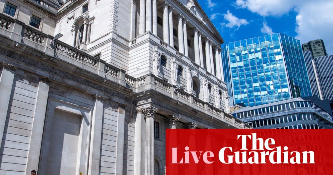 Bank of England rate-setter plays down inflation fears; three UK gas firms fined £8m for callout failings– business live | Business