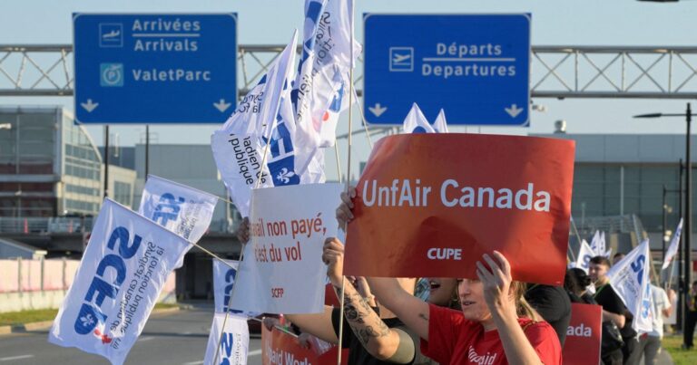 Air Canada suspends all operations as flight attendants go on strike, government forces arbitration