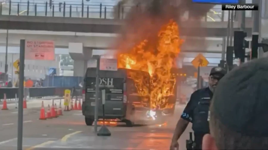 Van Explodes, Disrupts Traffic Outside Atlanta Airport