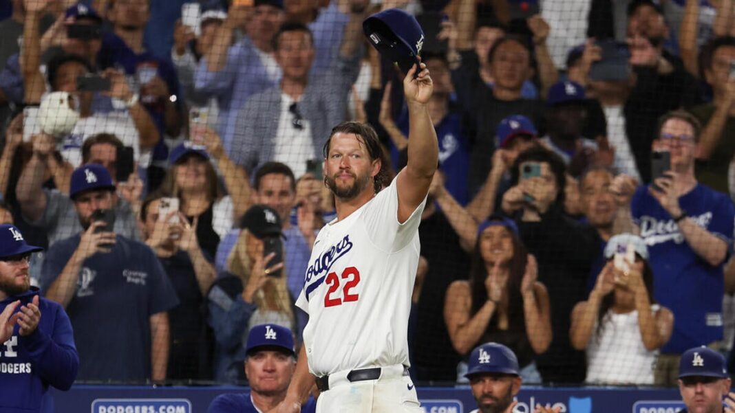 WATCH: Clayton Kershaw walks off Dodger Stadium mound for what may be last time as Dodgers clinch playoff spot