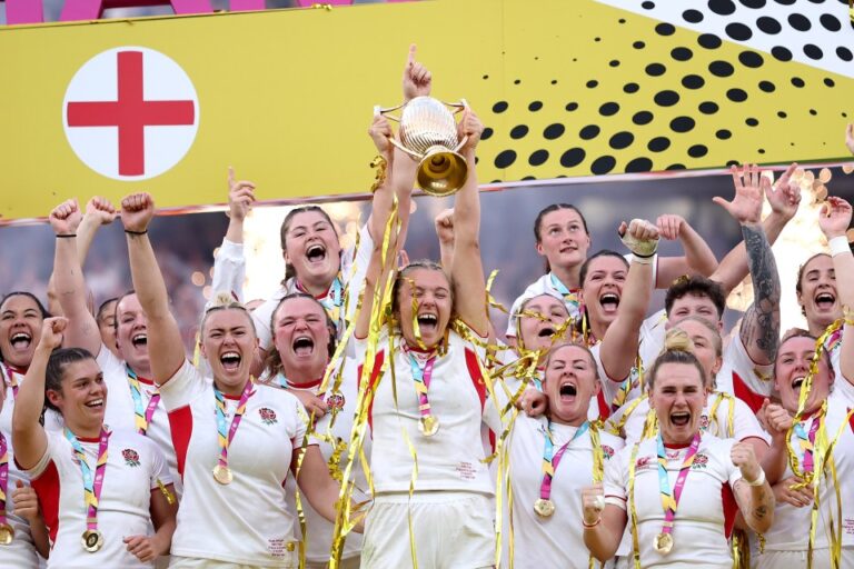 England stars fight back tears as they claim Women’s Rugby World Cup glory