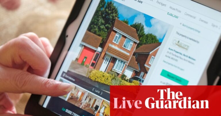 First annual drop in UK house asking prices since January 2024; UK food inflation tipped to accelerate – business live | Business