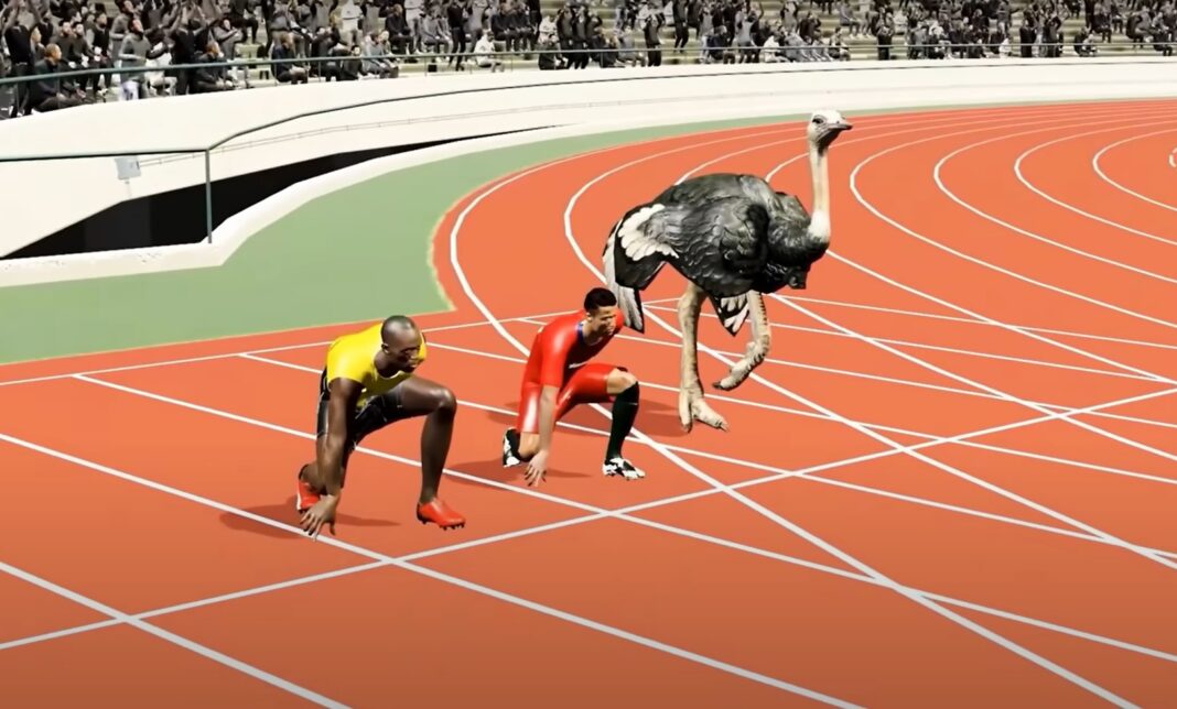 Ridiculous 3D simulation shows how race between Cristiano Ronaldo, Usain Bolt and an Ostrich would go