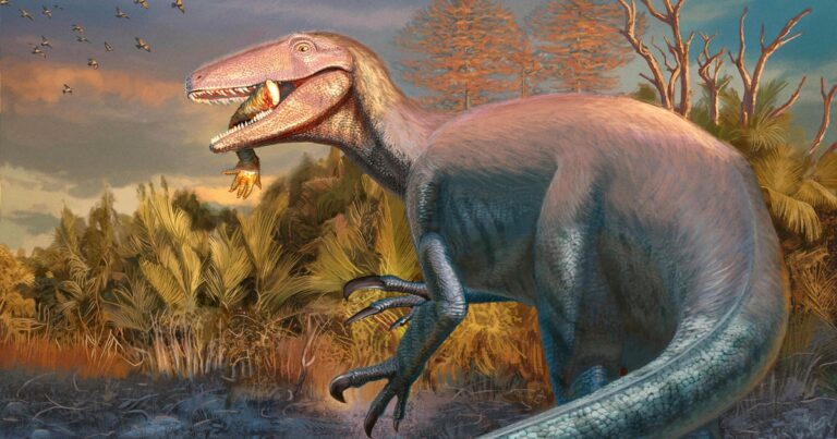 New dinosaur discovered in Argentina with a crocodile leg in its jaws: “More than one way to be a top predator”