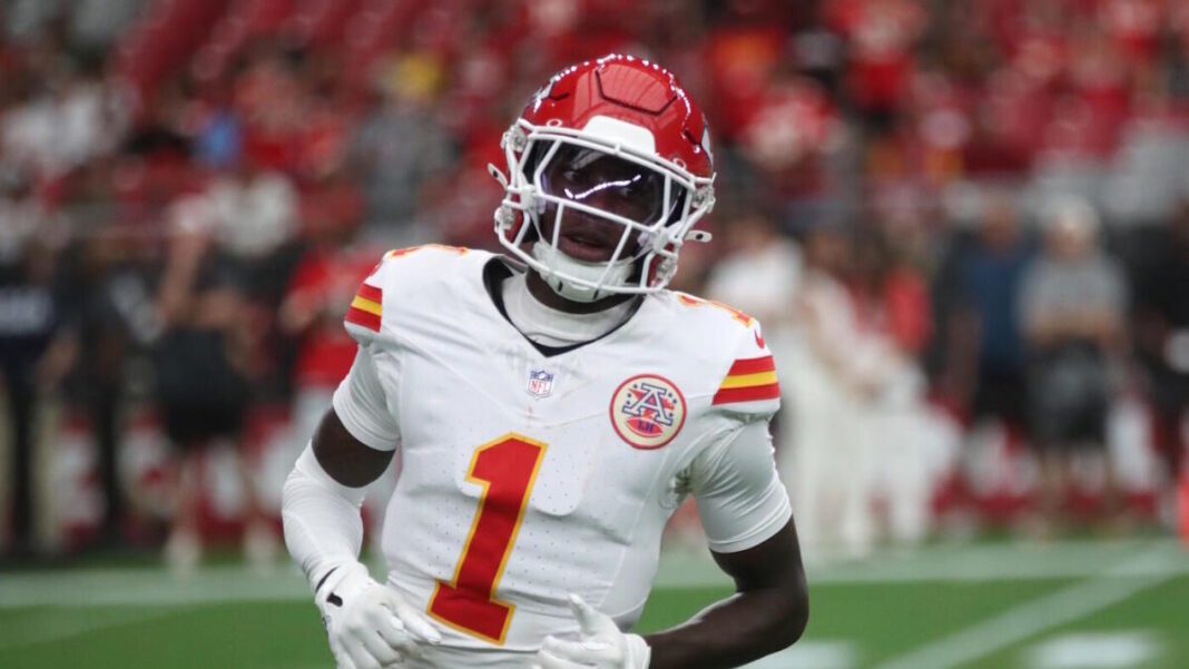Xavier Worthy injury: Chiefs WR knocked out of game after vicious collision with Travis Kelce on opening drive
