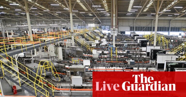 UK manufacturers hit by largest drop in orders since 2020; Oil price jumps after Rosneft and Lukoil sanctioned – business live | Business