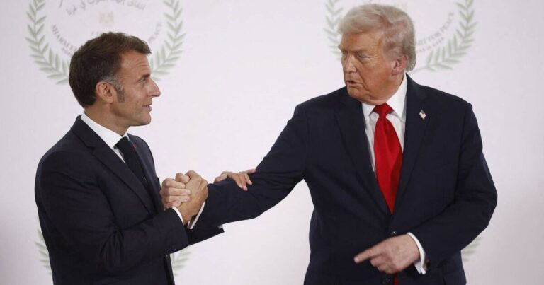 Donald Trump’s 5-word threat to Emmanuel Macron during tense handshake | World | News
