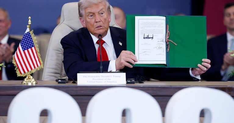 Trump, world leaders sign Gaza peace deal after Hamas frees all living hostages