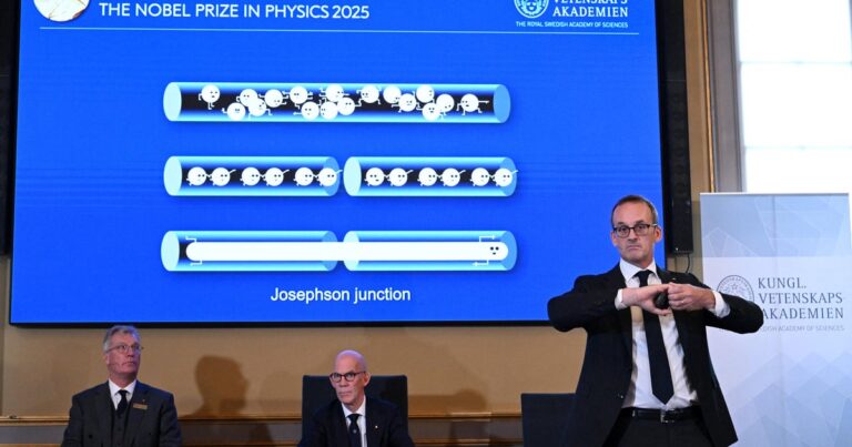 Nobel Prize in Physics goes to 3 scientists based in U.S. for work on quantum technology