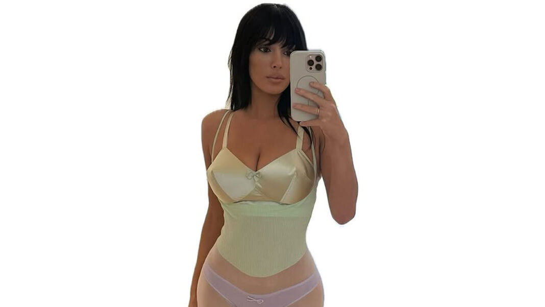 Bianca Censori spills out of see-through pink lace bra and rocks yellow undies for rare new sexy selfies