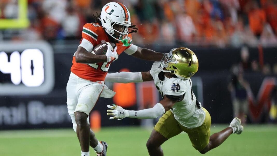 Why Notre Dame is eight spots ahead of Miami in CFP rankings despite Week 1 loss