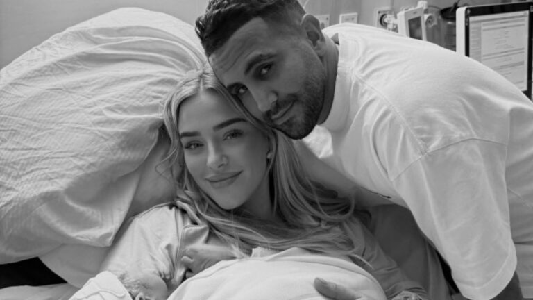 WAG Taylor Ward shares first photo of newborn baby after giving birth to second child with footballer Riyad Mahrez
