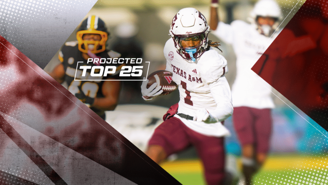 Tomorrow’s Top 25 Today projects college football rankings entering Week 12