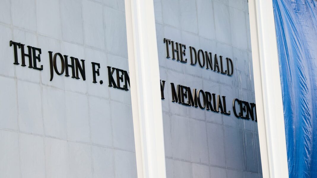 Trump name added to Kennedy Center building after name change