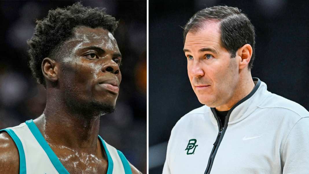 Scott Drew tells CBS Sports why James Nnaji will play for Baylor after being selected in NBA Draft