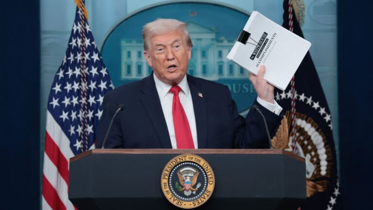 Trump speaks at White House press briefing
