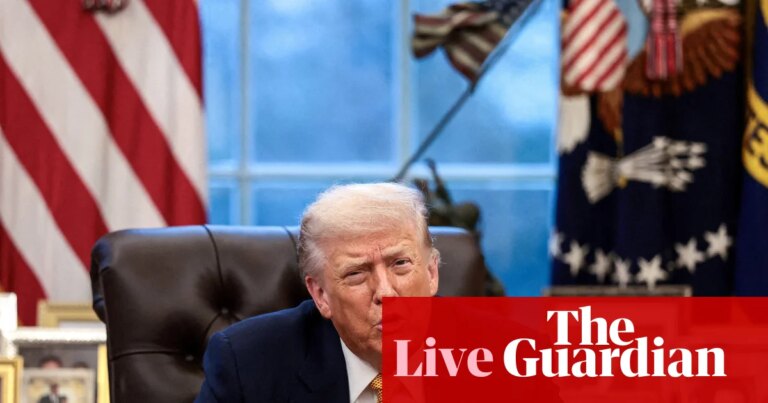 Global stock markets falling as Trump renews tariff threats; Reeves withdraws from LSE event as FTSE 100 slips – business live | Business