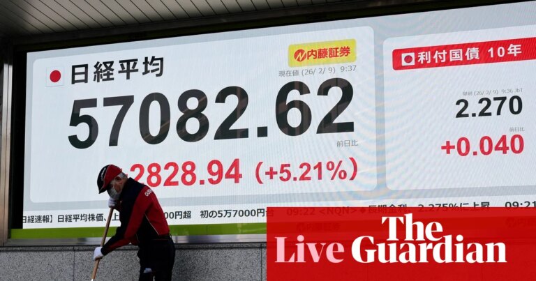Japan’s Nikkei hits record high and yen strengthens after Takaichi’s election win – business live | Business