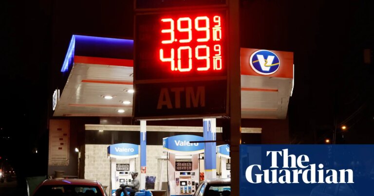 US average fuel price passes $4 a gallon for first time in four years amid Iran war | US news