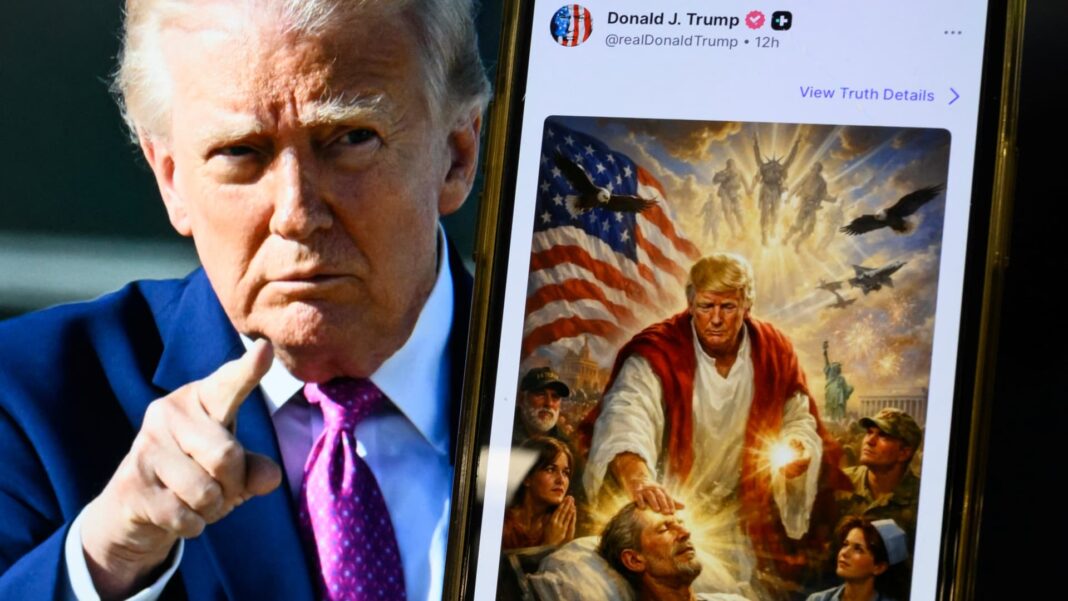 Trump deletes Truth Social image of him as Jesus