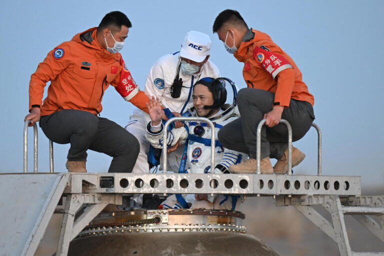 3 Astronauts From China Return to Earth After Nearly 7 Months in Space, a Record for a Chinese Crew