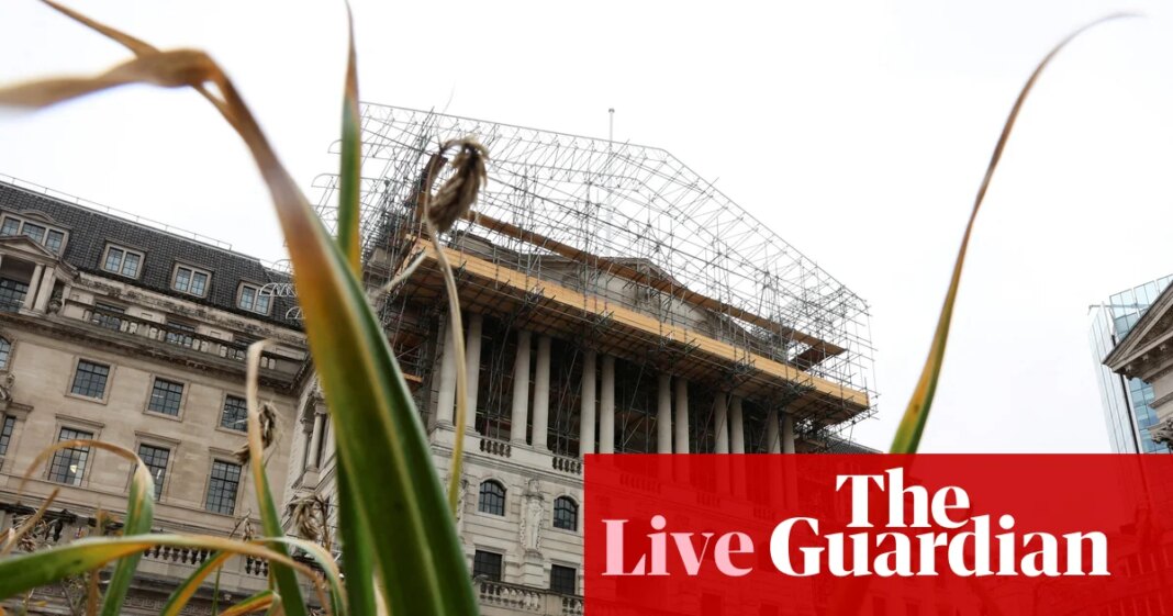 Bank of England leaves interest rates on hold and lowers inflation forecast amid Middle East ‘uncertainty’ – business live | Business