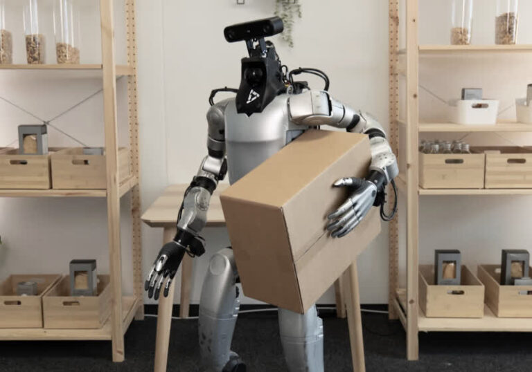A startup taught humanoid robots to retrieve packages, climb stairs, and unpack boxes – no human steering needed