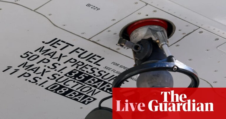 No jet fuel shortage in Europe, transport chief says; UK house prices dip again – business live | Business