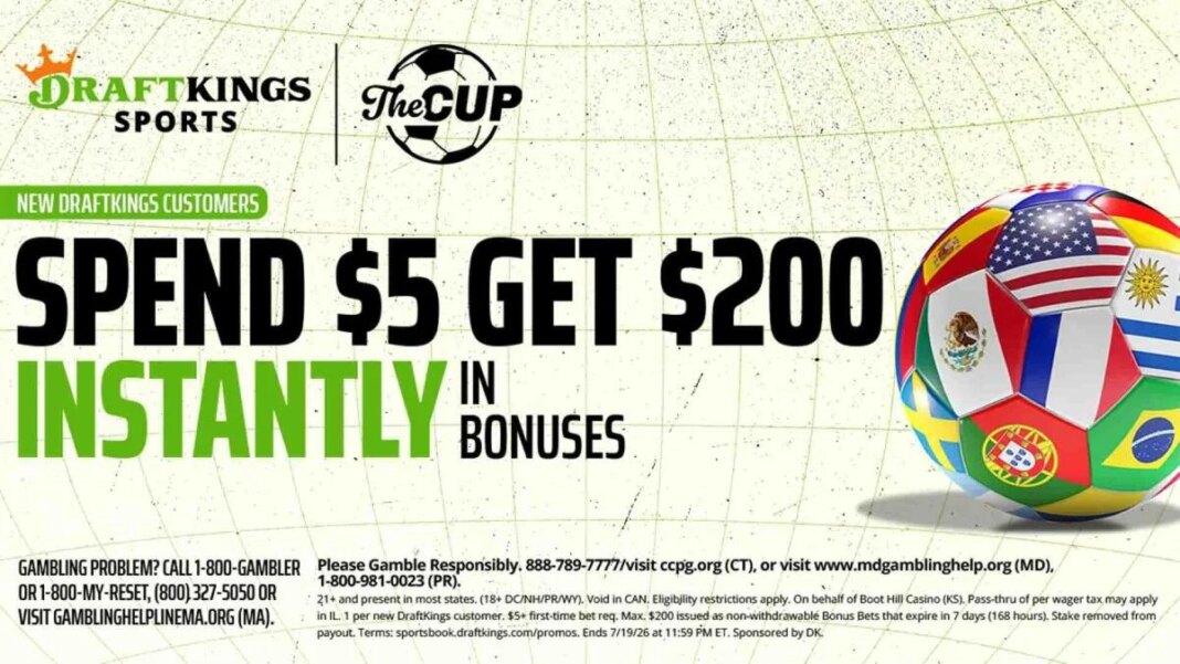 Use DraftKings promo code for $200 in bonus bets by targeting Brazil-Norway, England-Mexico, 2026 World Cup