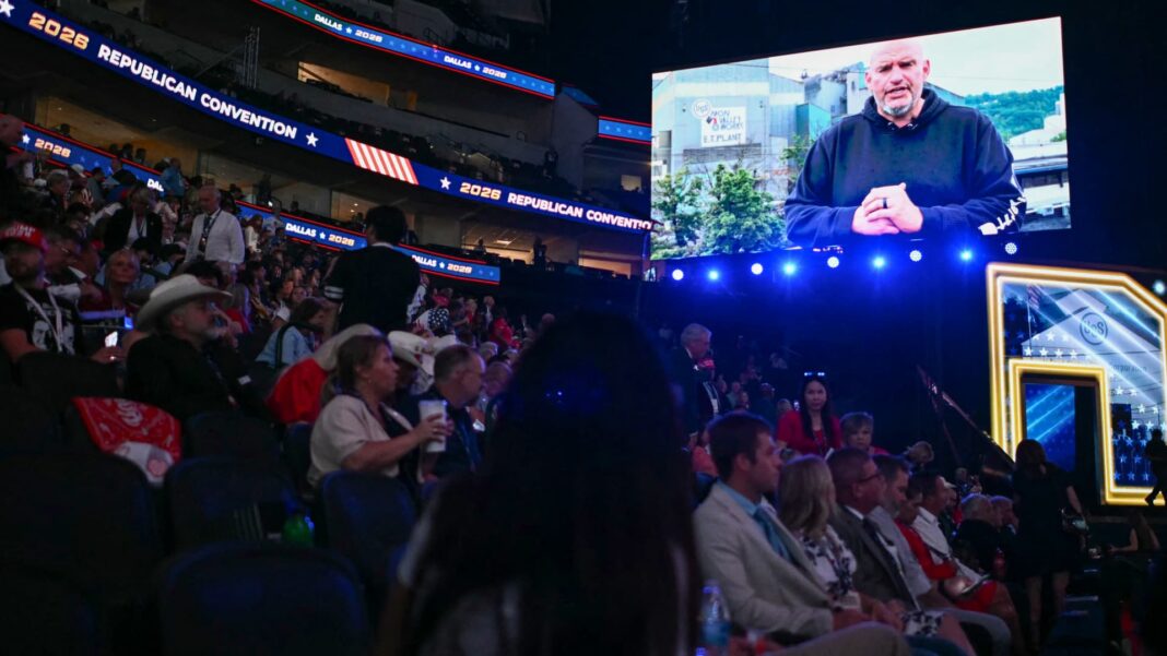 Sen. John Fetterman makes surprise appearance at GOP midterm convention